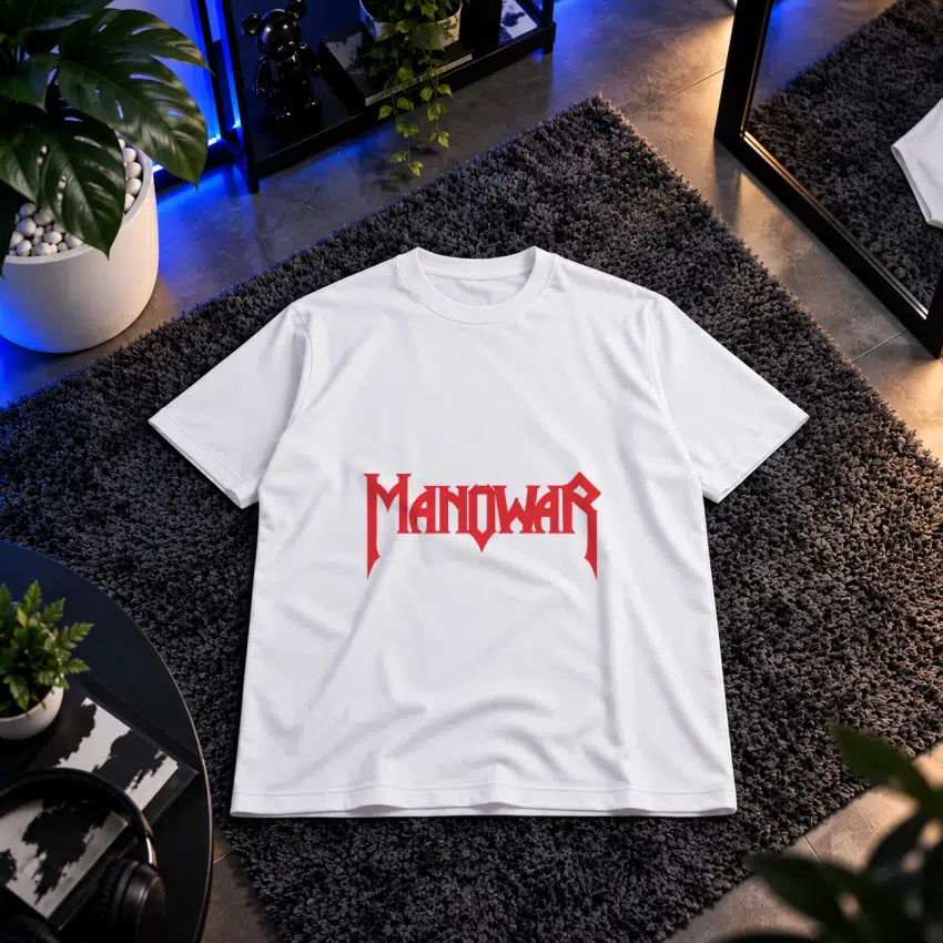 تیشرت گروه منووار طرح لوگوی قرمز (Manowar)