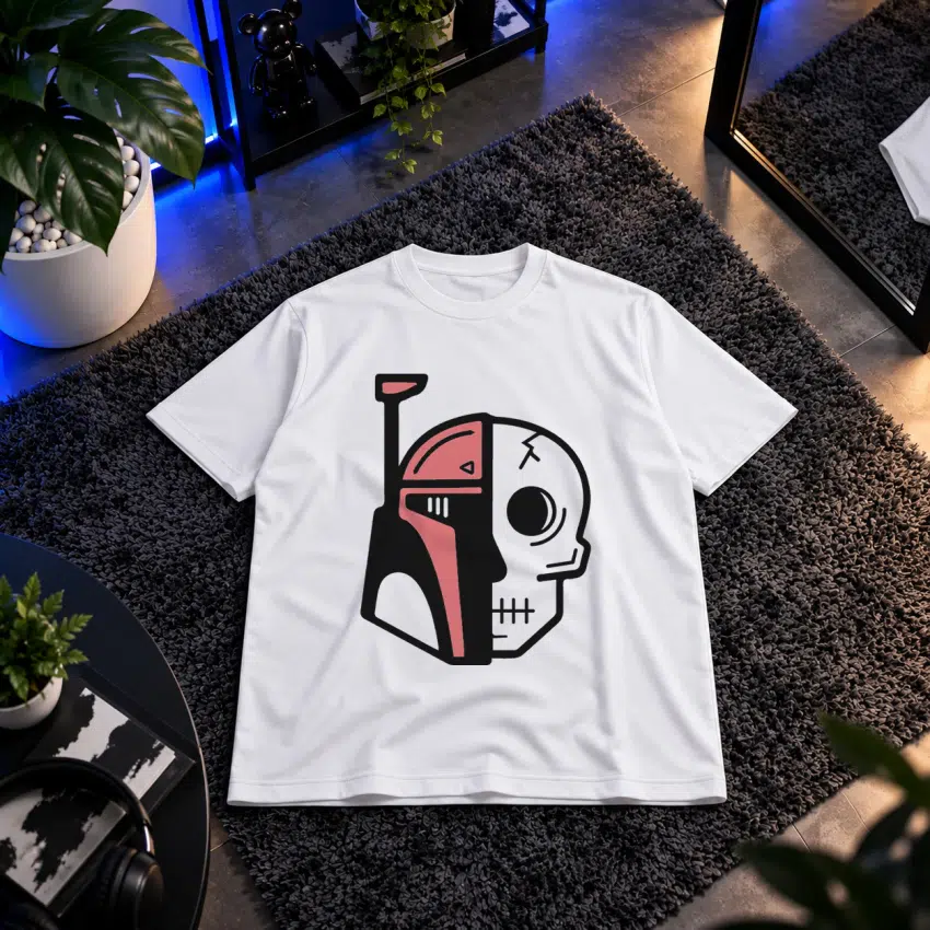 تیشرت جنگ ستارگان طرح بوبا فت و جمجمه (Boba Fett)