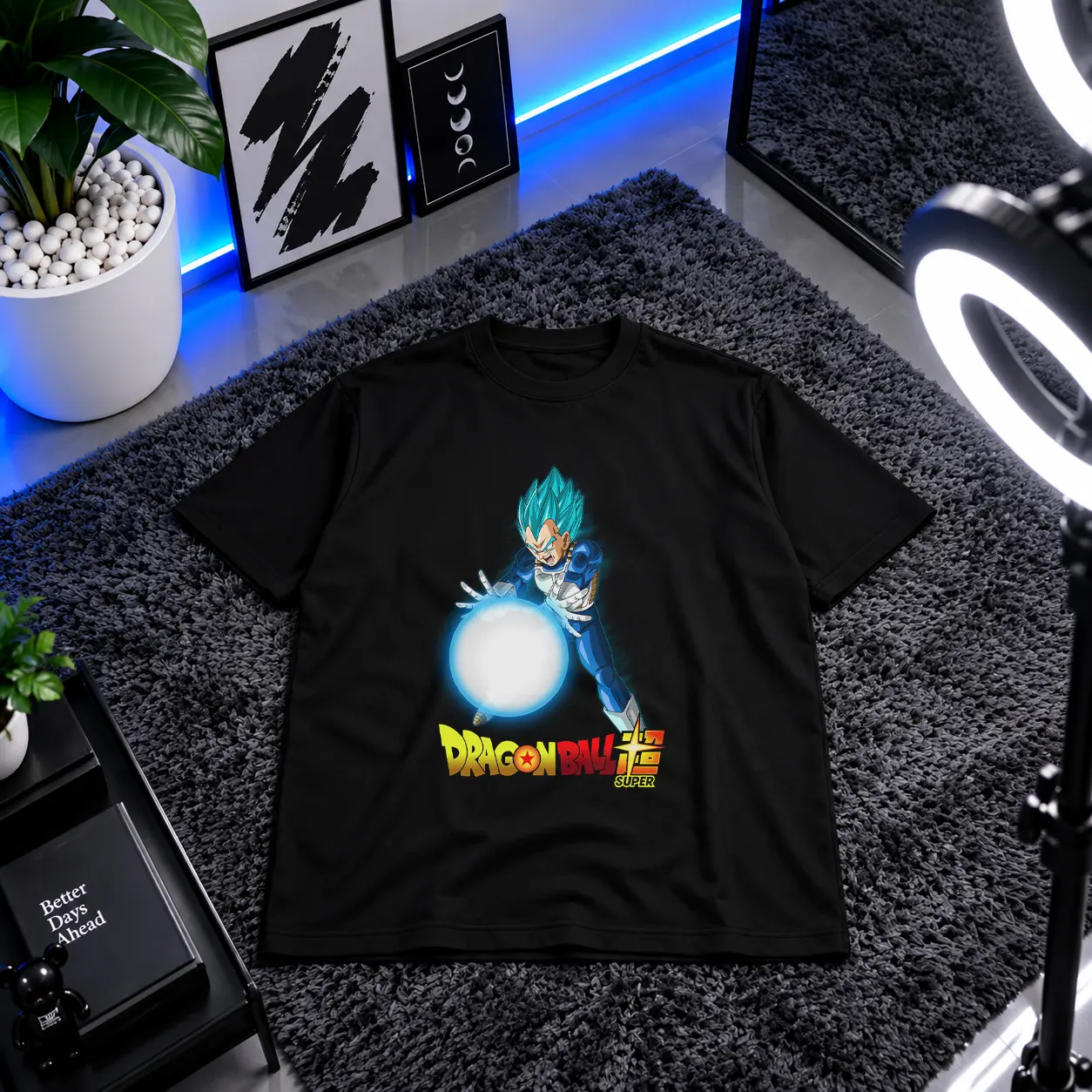 تیشرت انیمه دراگون بال طرح وجیتا بلو (Vegeta Blue) کد 2377