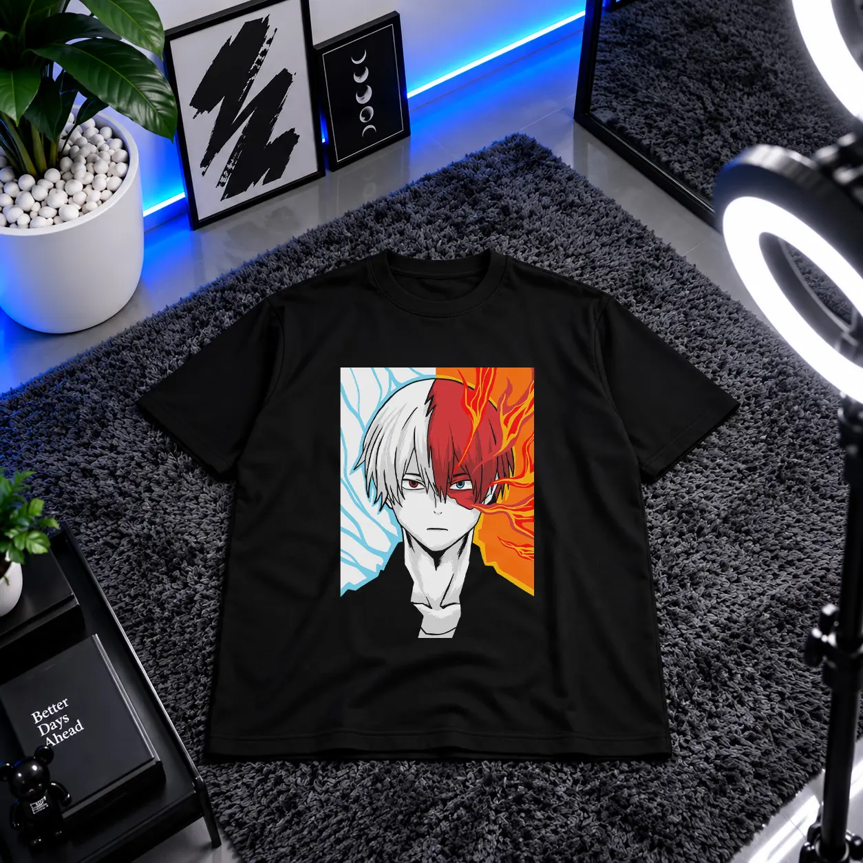 تیشرت انیمه My Hero Academia طرح شوتو تودوروکی (Shoto Todoroki) کد 23934