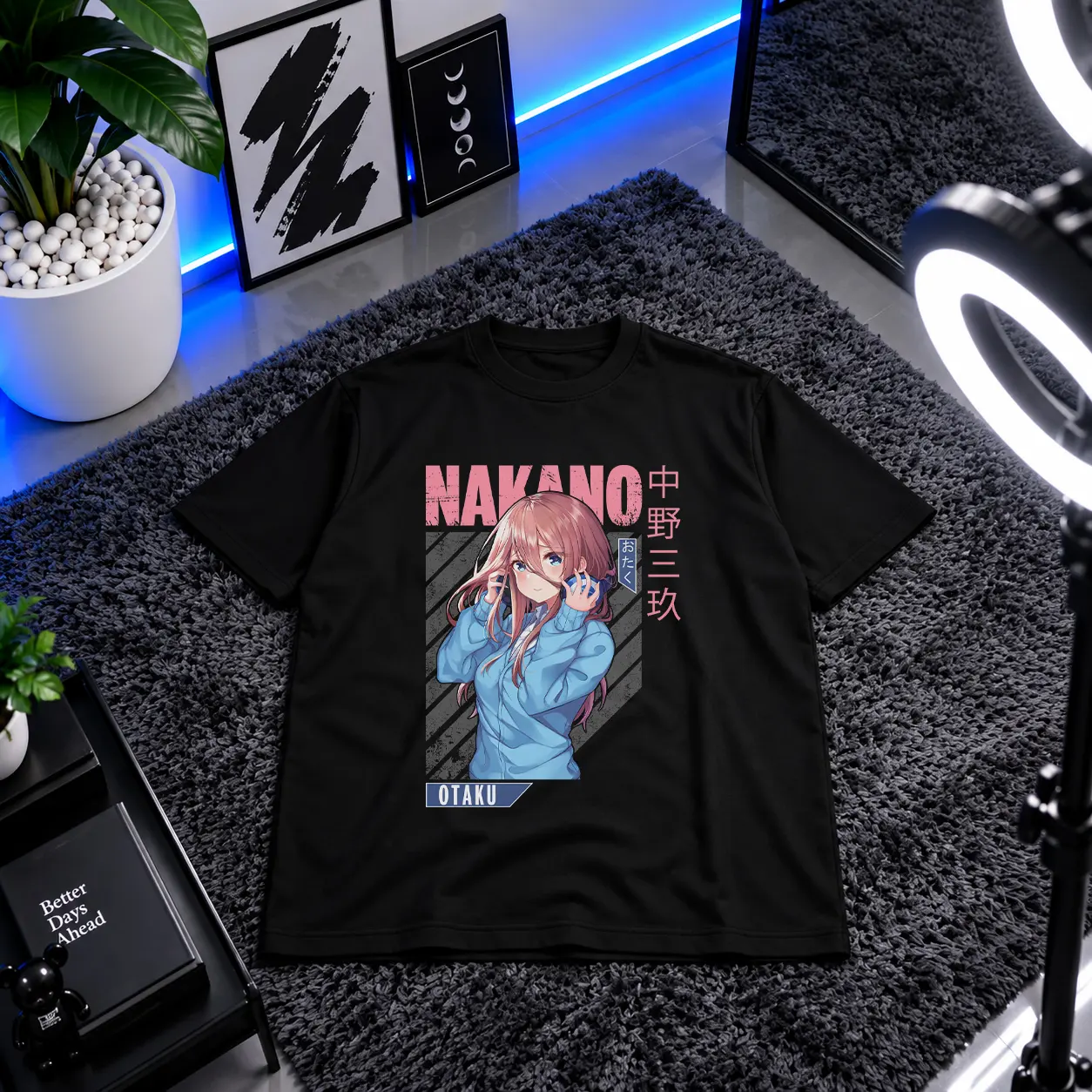 تیشرت انیمه طرح ناکانو آبی Otaku کد 23982