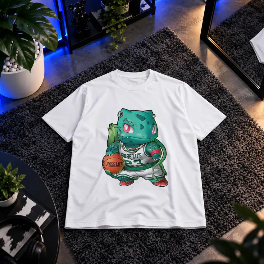 تیشرت پوکمون طرح بولباسور بسکتبالی (Bulbasaur)