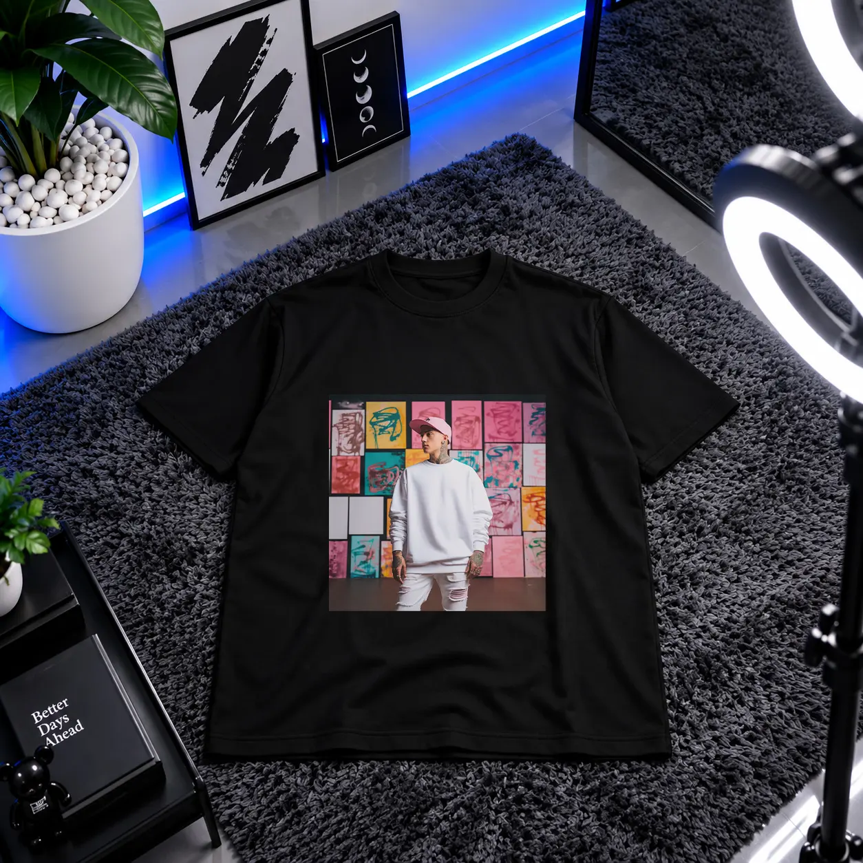 تیشرت ساده سفید مردانه مدل گرافیکی کد 24153