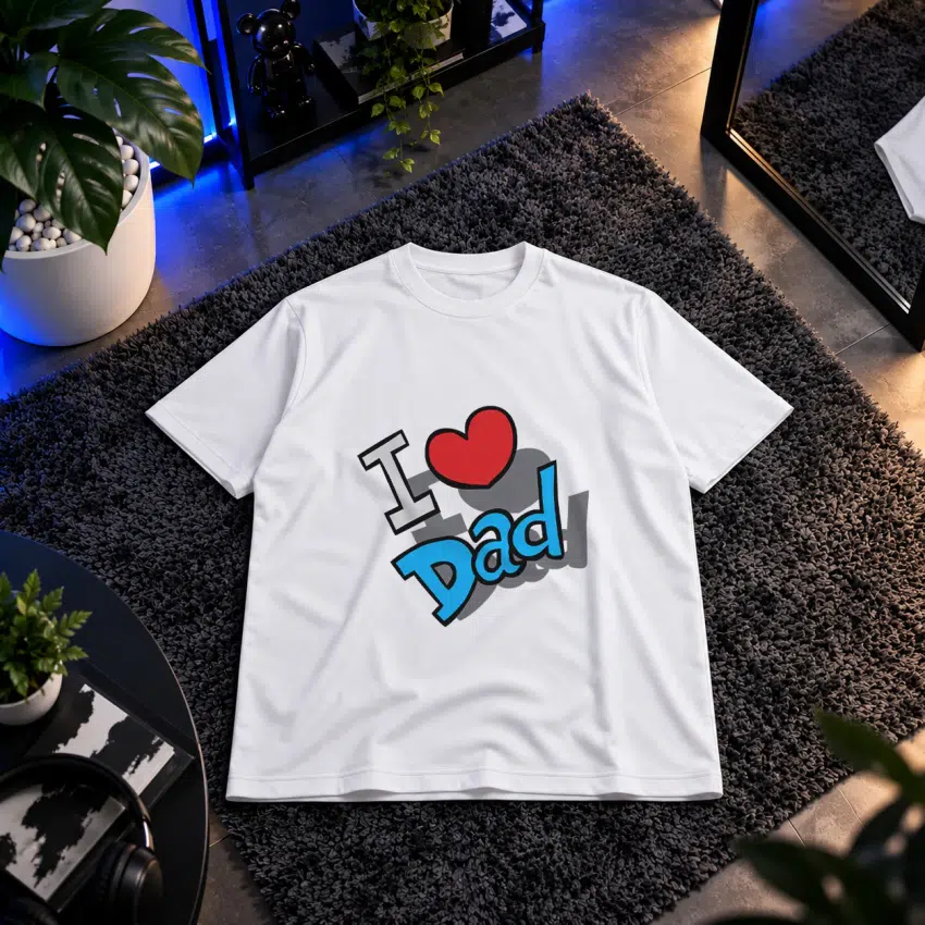 تیشرت روز پدر طرح تایپوگرافی I Love Dad