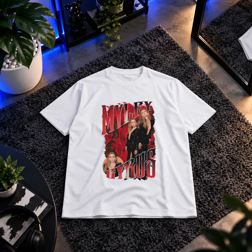 تیشرت مایلی سایرس طرح کلاژ پرتره (Miley Cyrus)