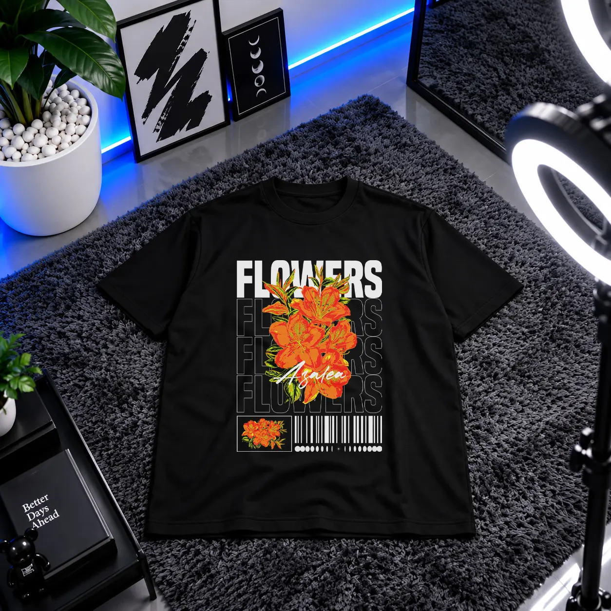 تیشرت گل و تایپوگرافی (Flowers) کد 248