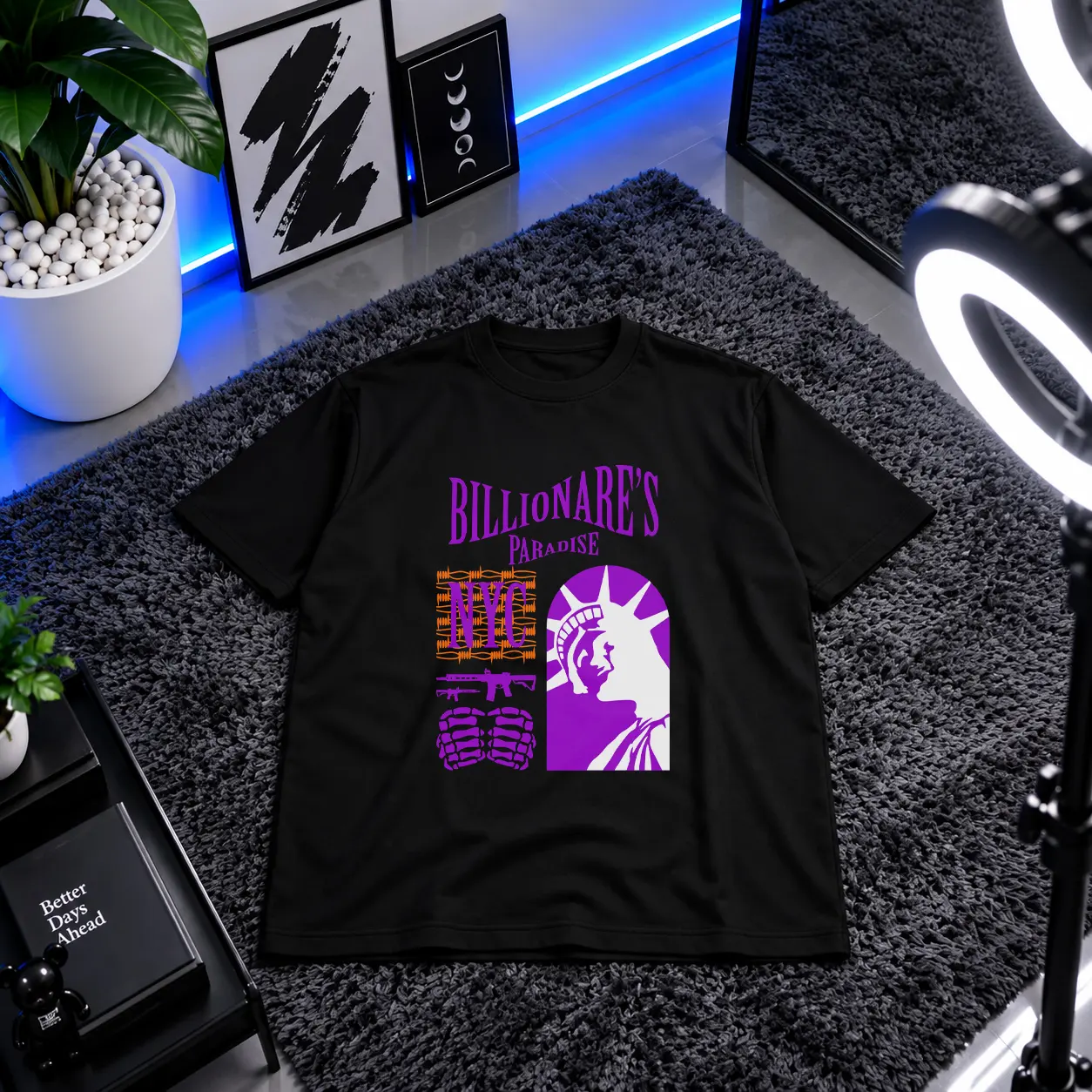 تیشرت طرح Billionaire's Paradise نیویورک کد 24868