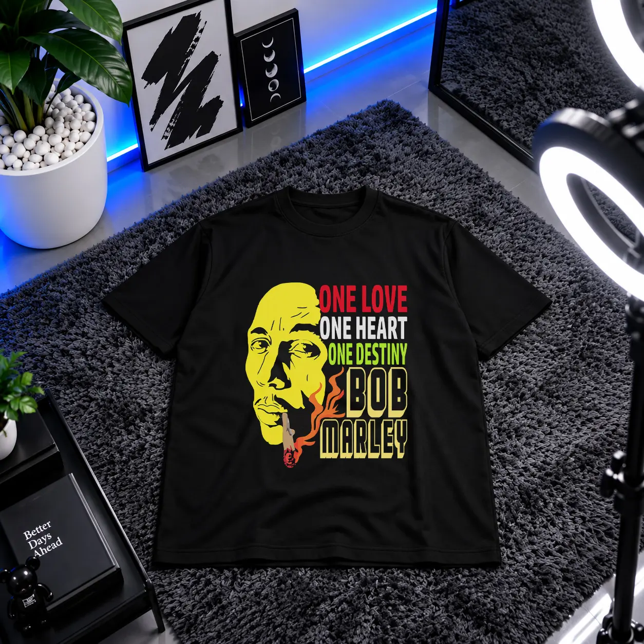 تیشرت باب مارلی طرح پرتره (Bob Marley) کد 24939
