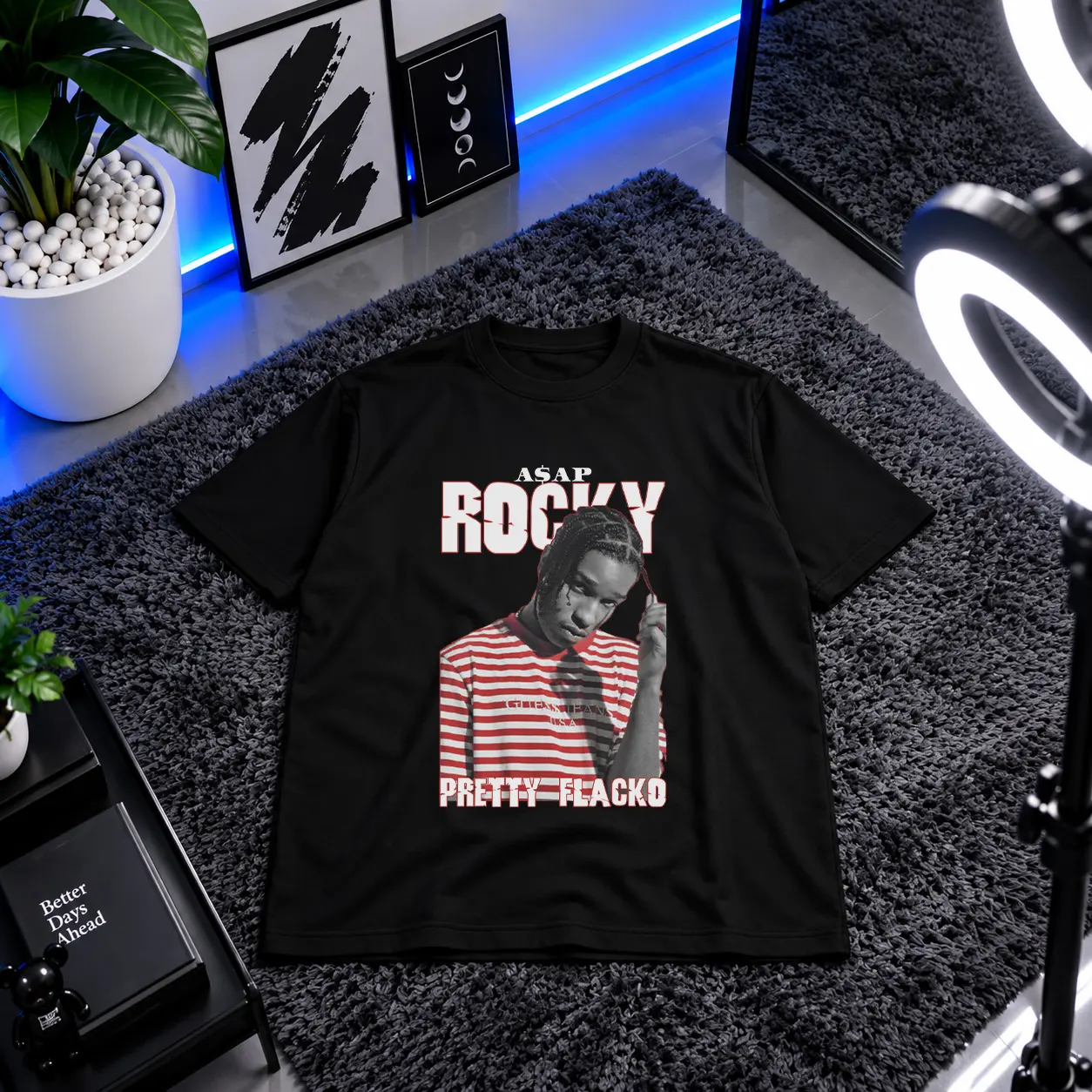 تیشرت ای‌سپ راکی طرح Pretty Flacko (A$AP Rocky) کد 25105