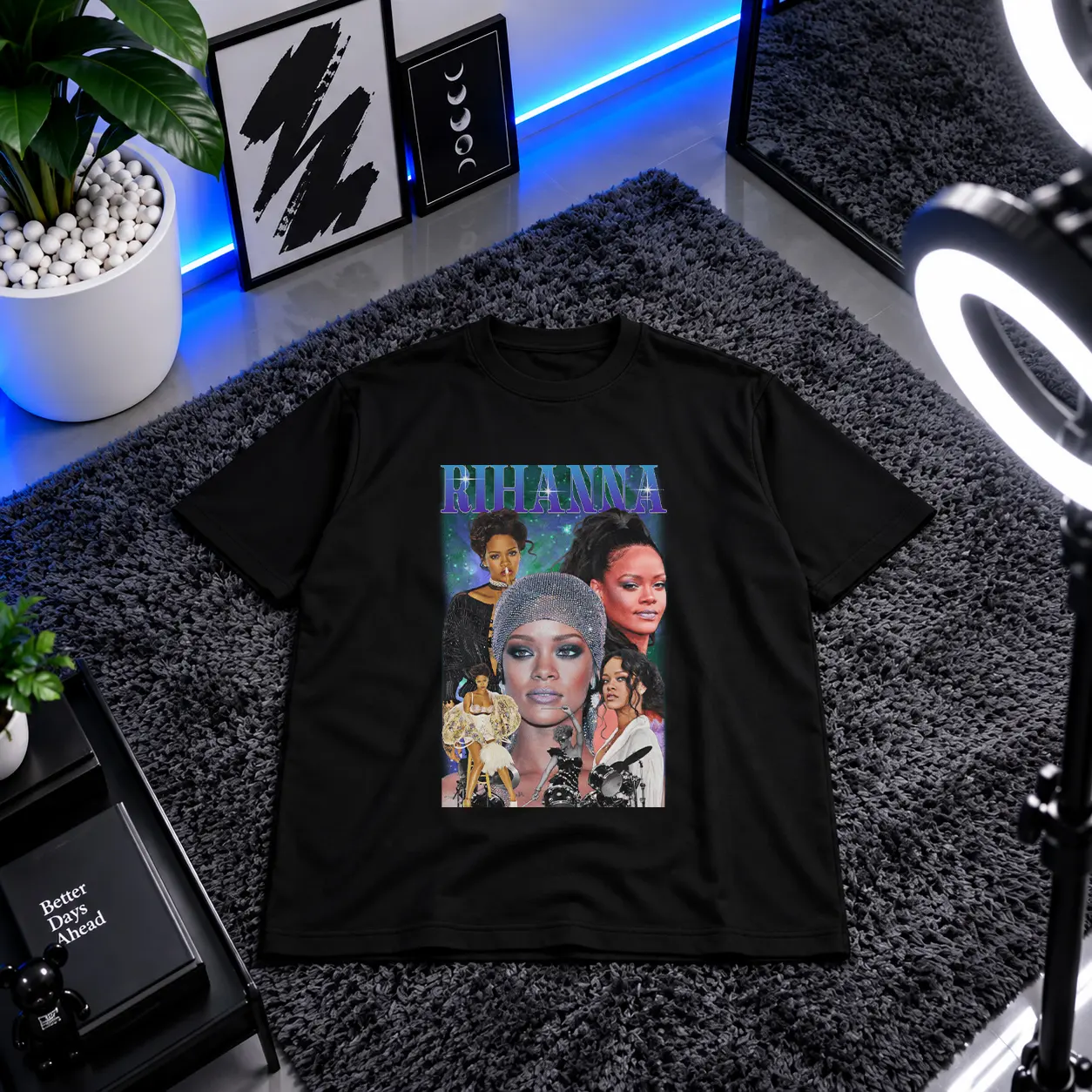 تیشرت ریحانا طرح کهکشانی (Rihanna) کد 25147
