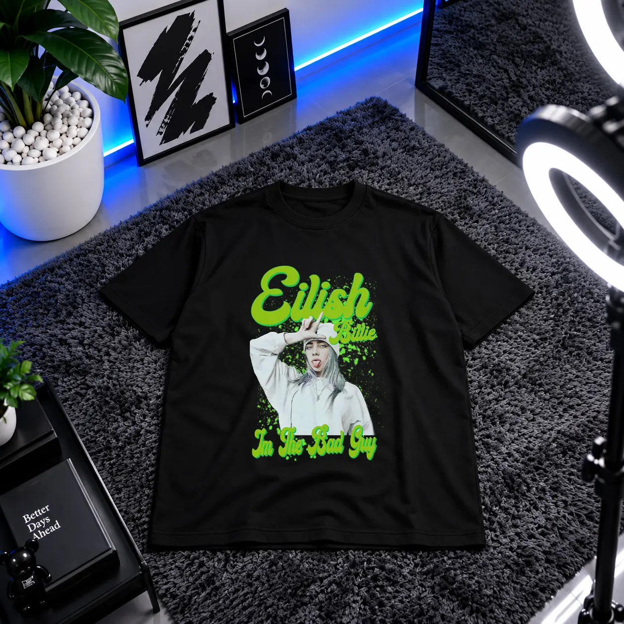 تیشرت بیلی آیلیش طرح تایپوگرافی (Billie Eilish) کد 25166