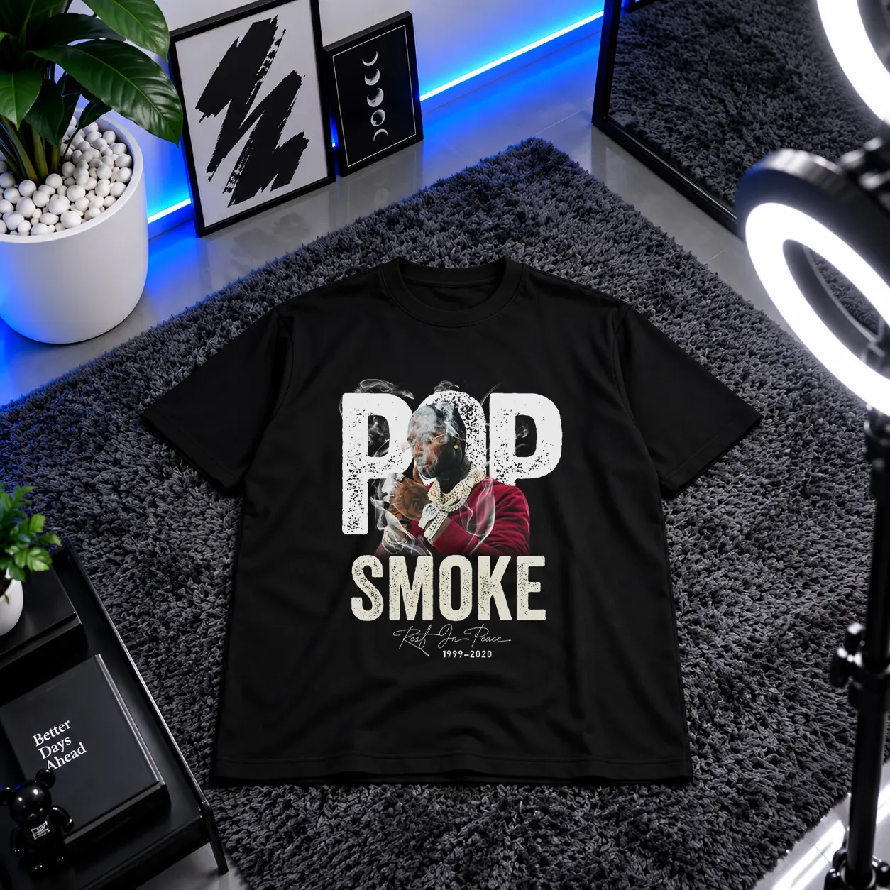 تیشرت پاپ اسموک طرح یادبود (Pop Smoke) کد 25181