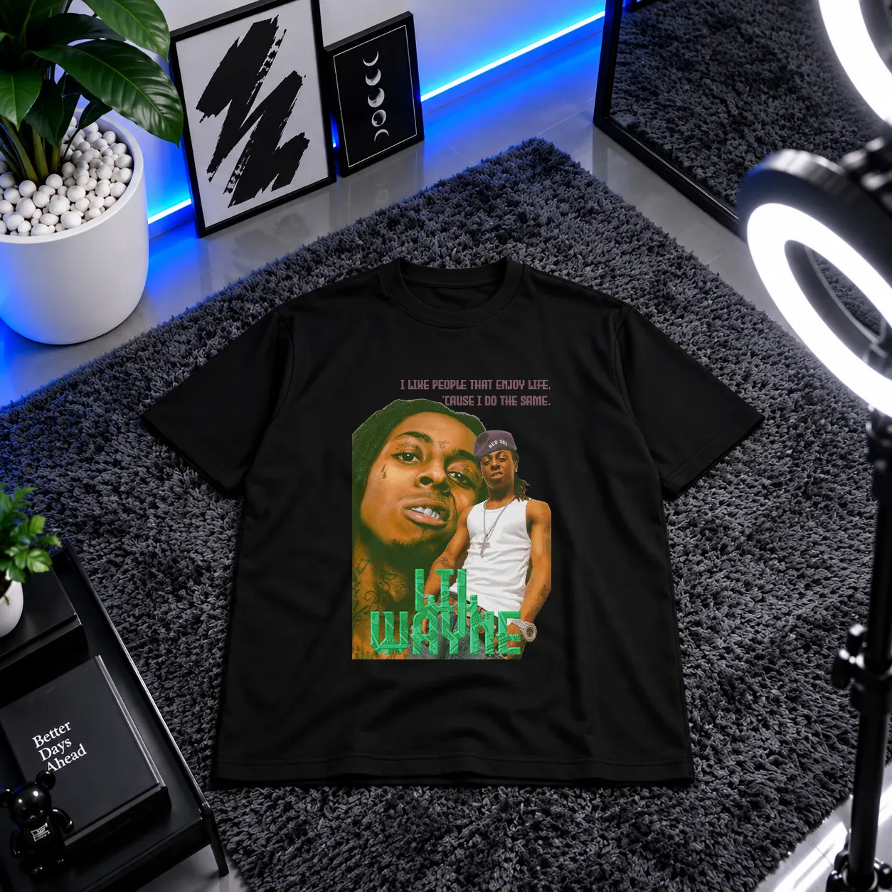 تیشرت لیل وین طرح پرتره (Lil Wayne) کد 25241