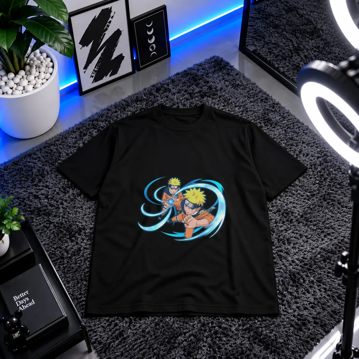 تیشرت انیمه ناروتو طرح ناروتو راسنگان (Rasengan) کد 2525