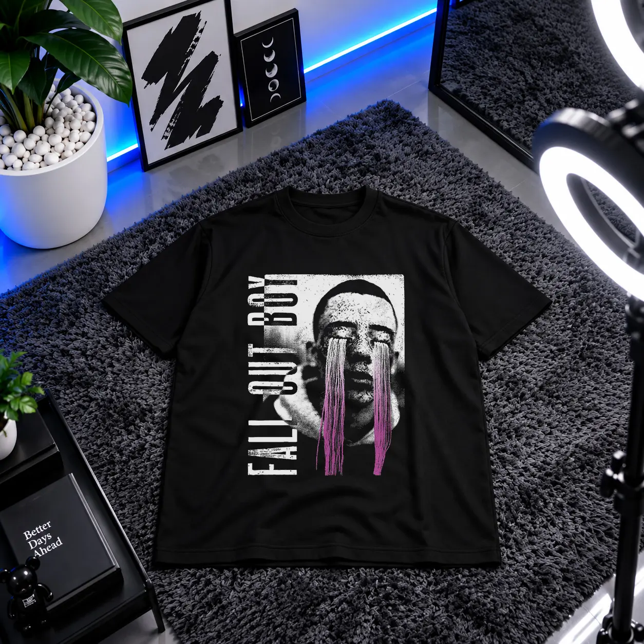 تیشرت فال اوت بوی طرح چهره با اشک بنفش (Fall Out Boy) کد 25328