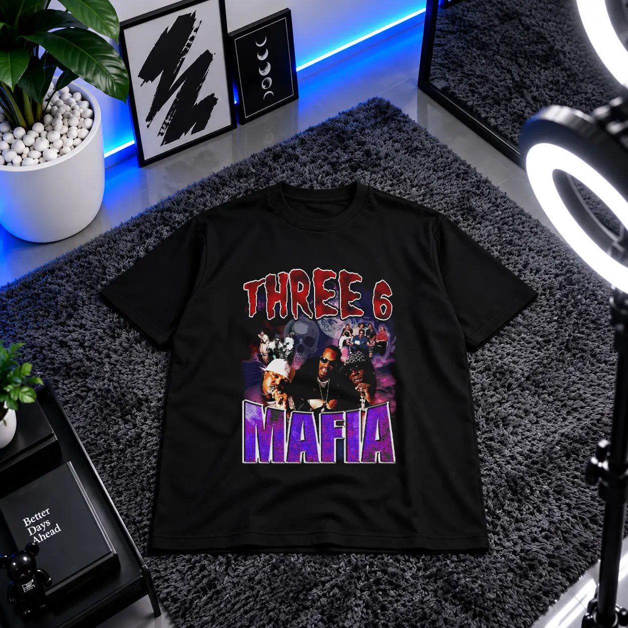 تیشرت تری سیکس مافیا طرح پرتره (Three 6 Mafia) کد 25332