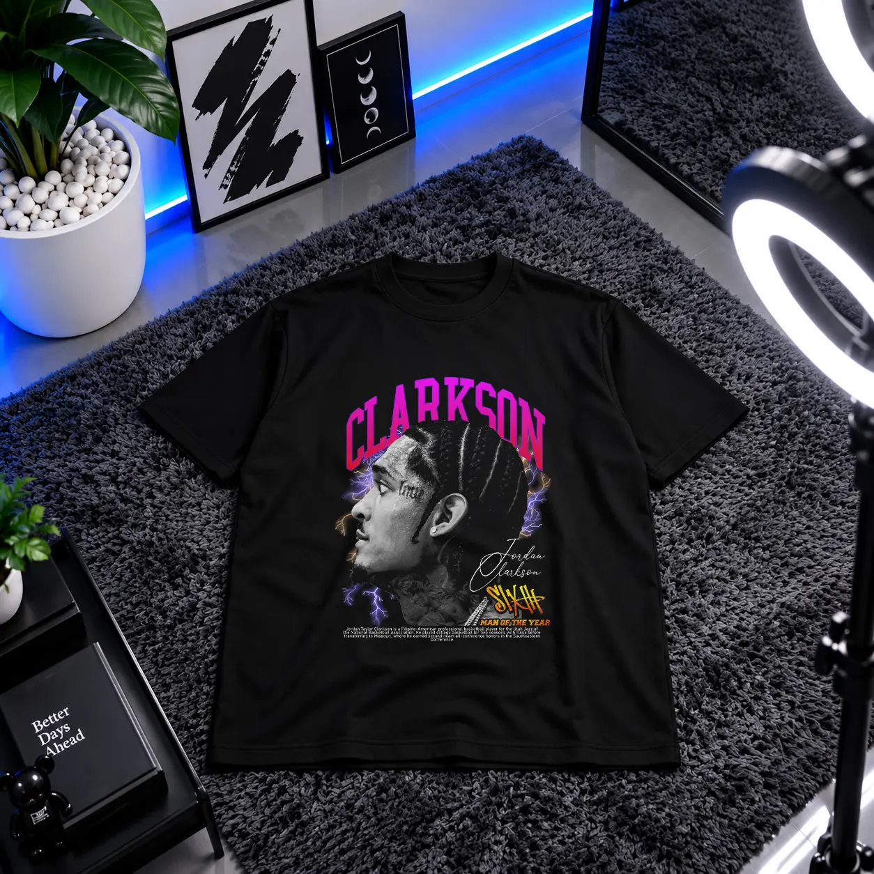تیشرت جردن کلارکسون طرح پرتره (Jordan Clarkson) کد 25362