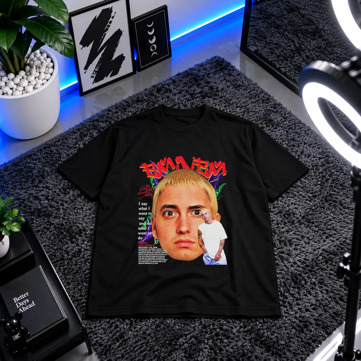 تیشرت امینم طرح پرتره (Eminem) کد 25386