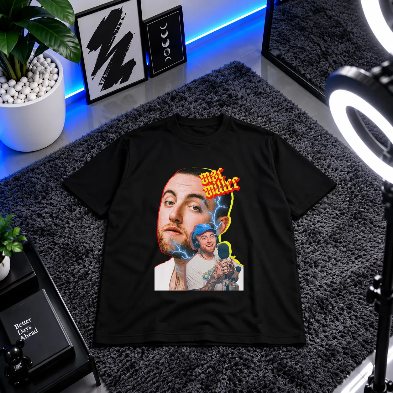 تیشرت مک میلر طرح پرتره (Mac Miller) کد 25396
