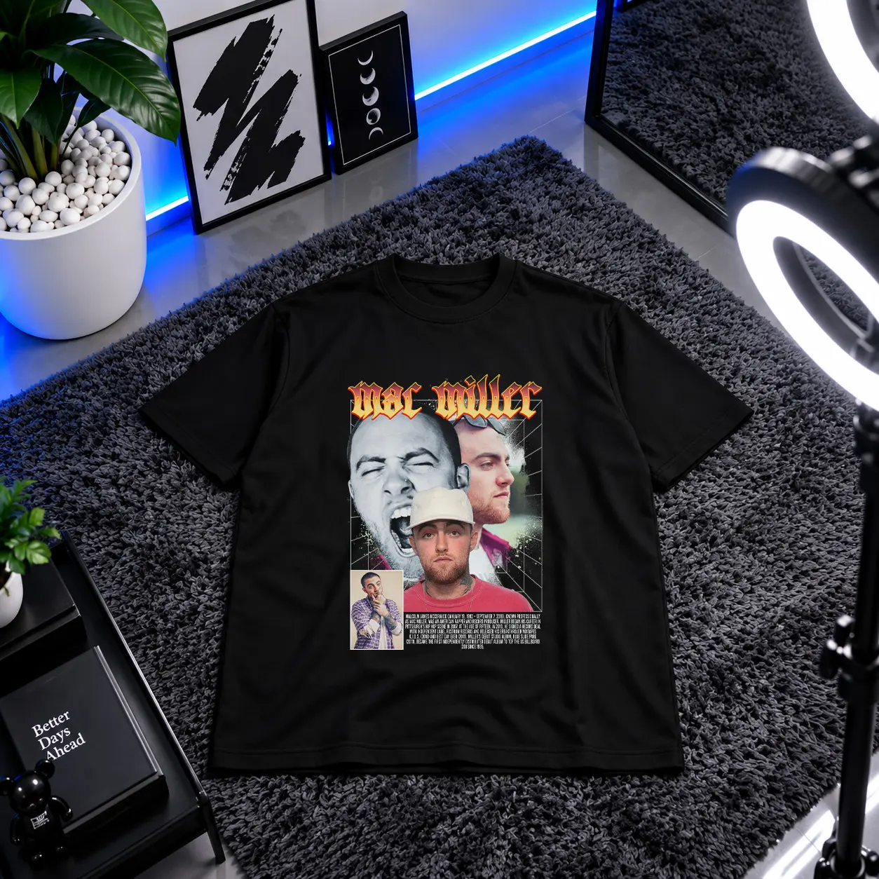 تیشرت مک میلر طرح کلاژ (Mac Miller) کد 25399