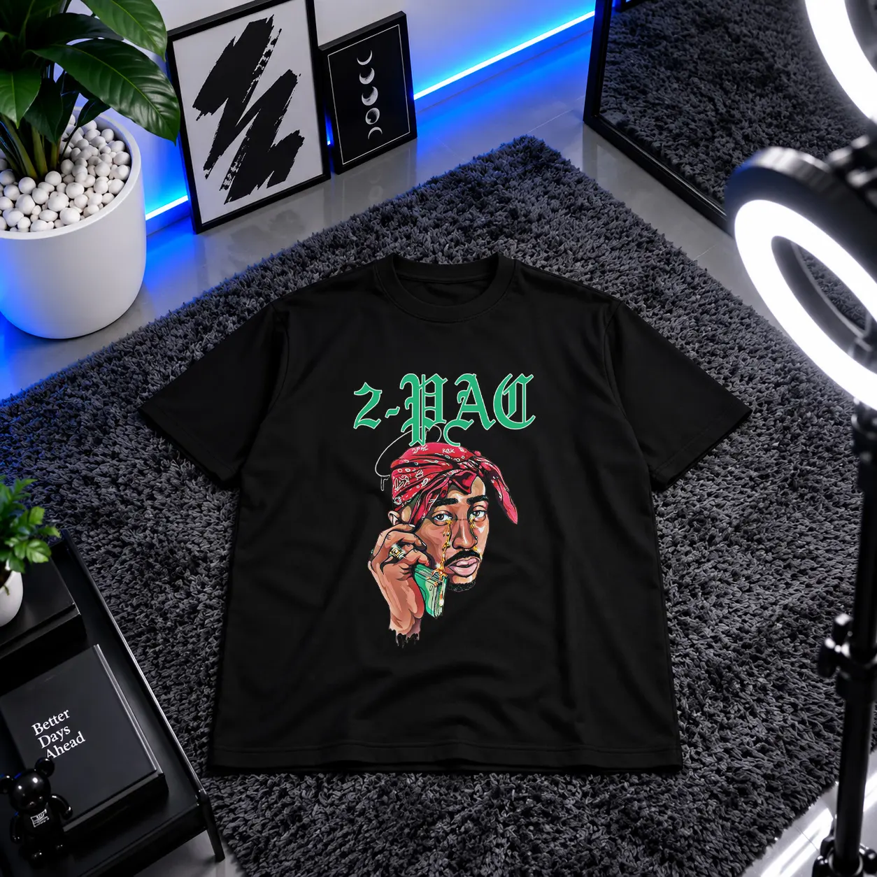 تیشرت توپاک طرح بندانا (2Pac) کد 25455