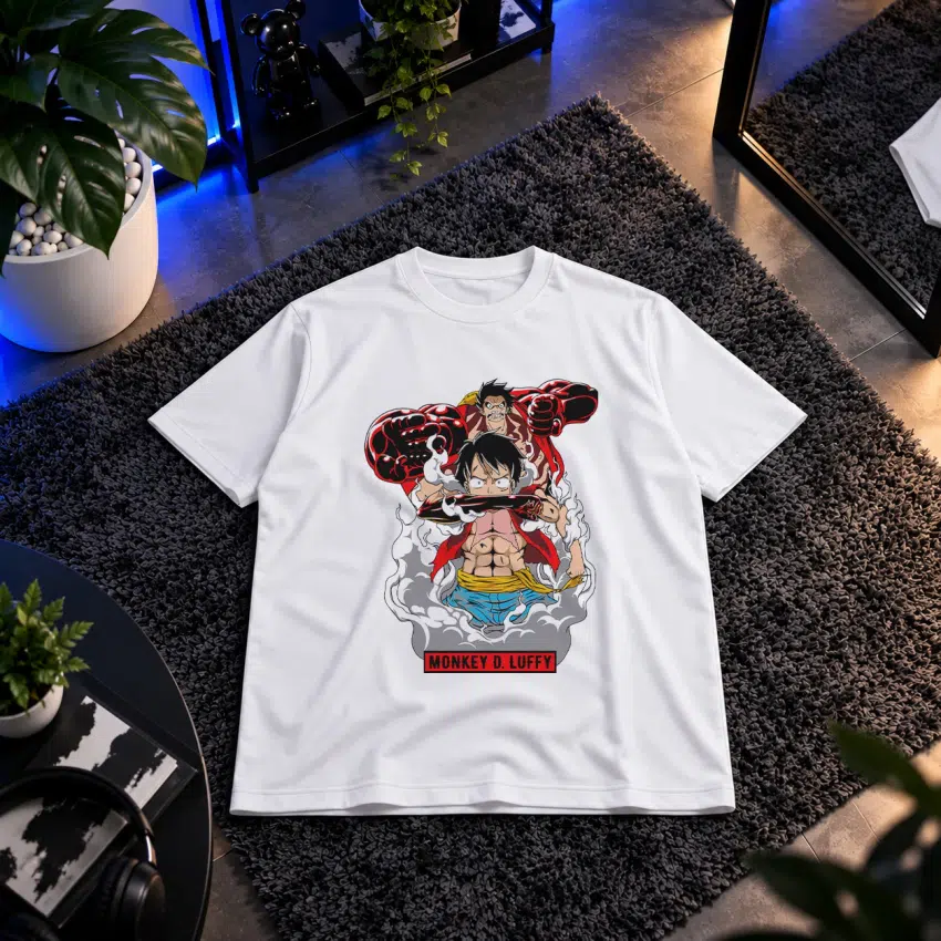 تیشرت انیمه وان پیس طرح لوفی گیر چهار (Gear 4 Luffy)