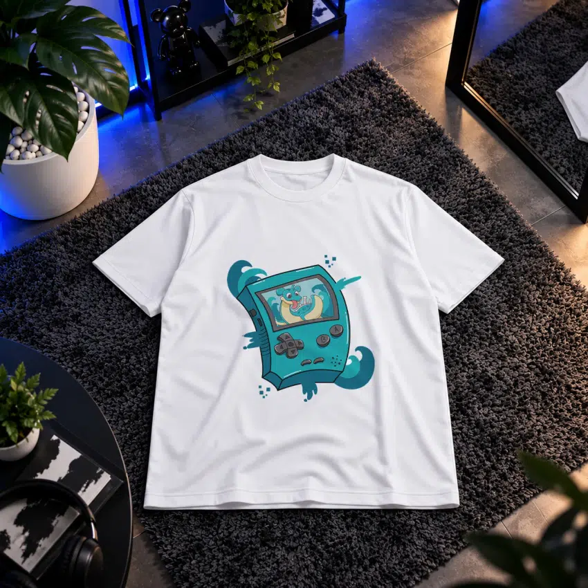 تیشرت پوکمون طرح گیم‌بوی اسکوئرتل آبی (Squirtle)