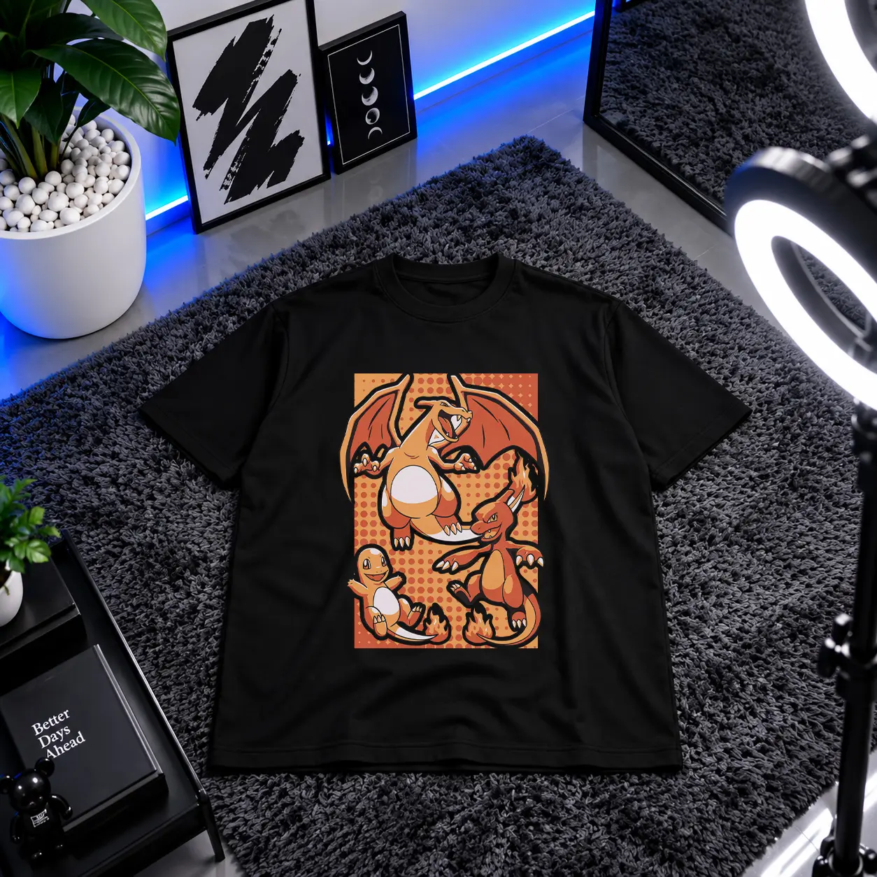 تیشرت پوکمون طرح تکامل چارماندر (Charizard Evolution) کد 25641