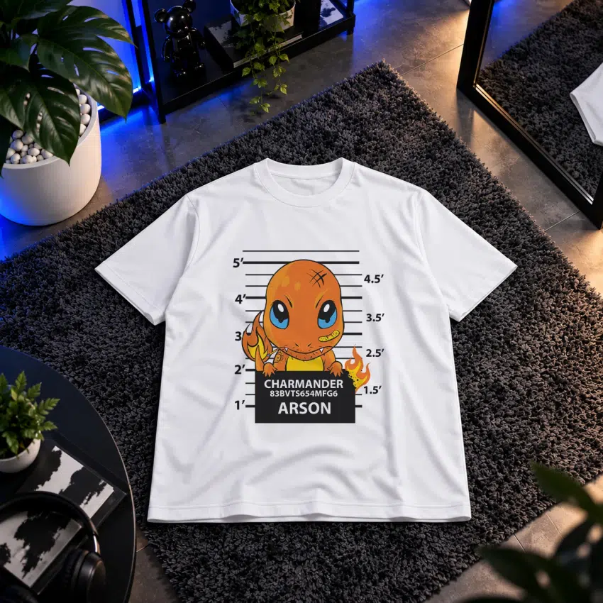 تیشرت پوکمون طرح پرونده پلیسی چارمندر (Charmander)