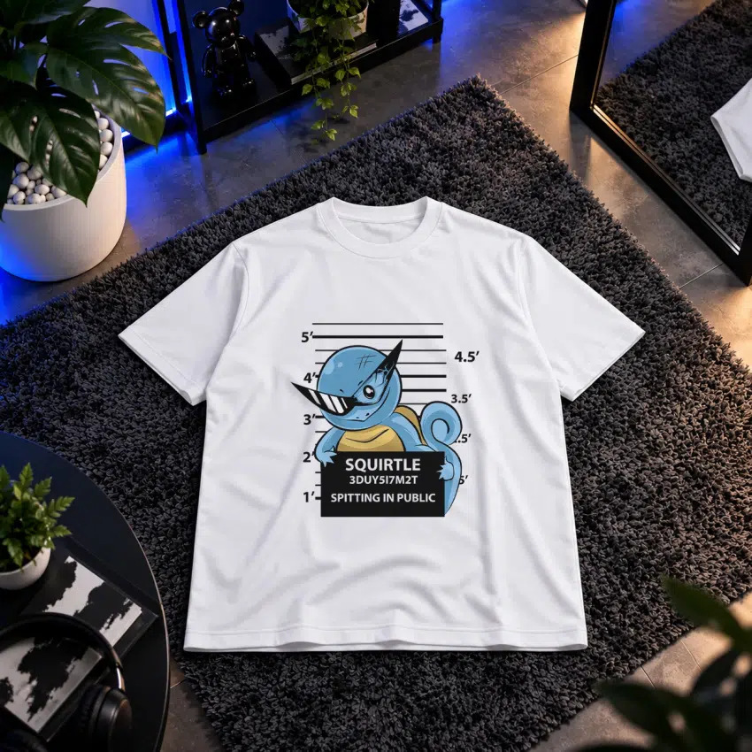 تیشرت پوکمون طرح پرونده پلیسی اسکوئرتل (Squirtle)