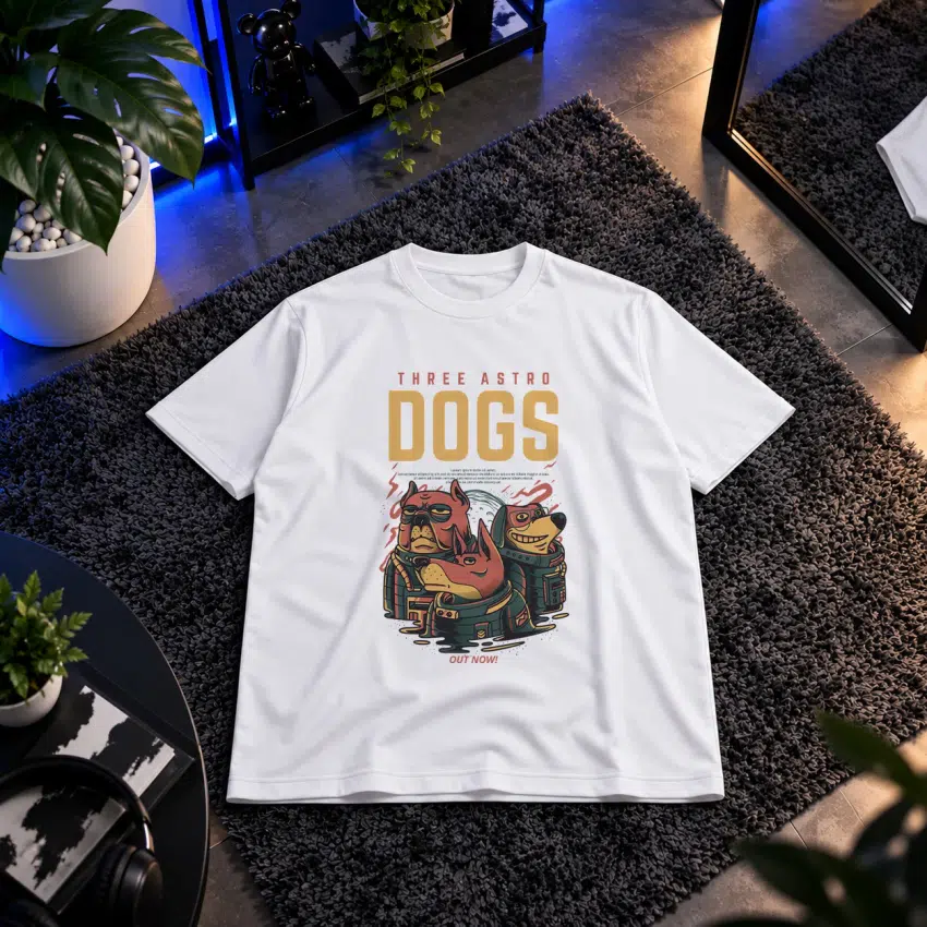 تیشرت سگ‌های فضانورد طرح Three Astro Dogs