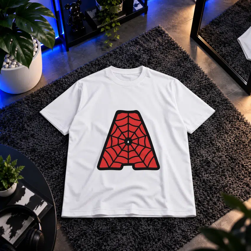 تیشرت مرد عنکبوتی طرح حرف A (Spider-Man Letter A) کد 26012