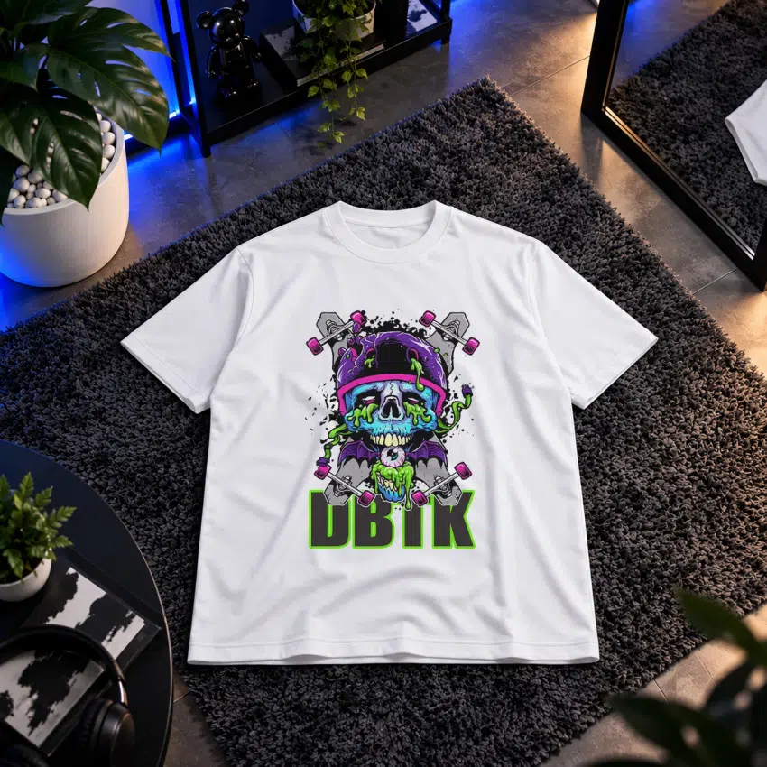 تیشرت جمجمه طرح اسکیت‌بورد DBTK