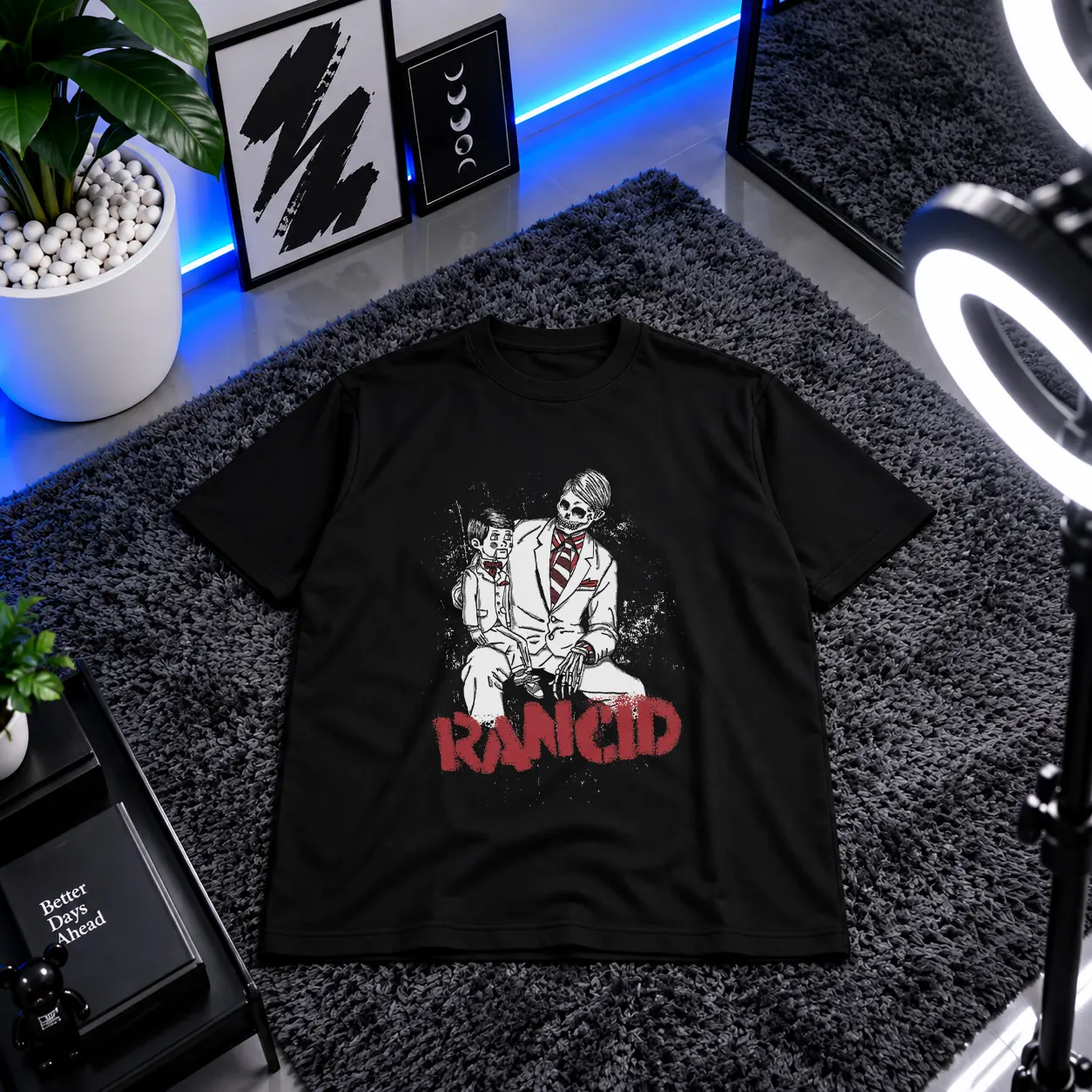 تیشرت رنسید طرح عروسک و جمجمه (Rancid) کد 26335