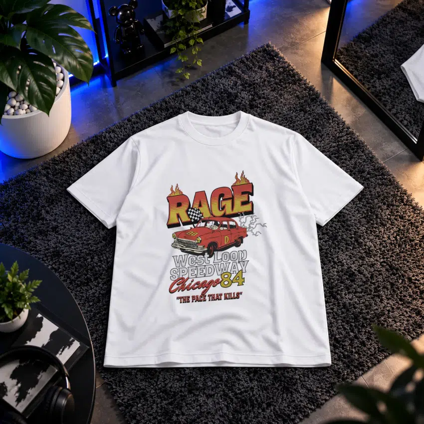تیشرت ماشین کلاسیک طرح Rage Speedway Chicago 84