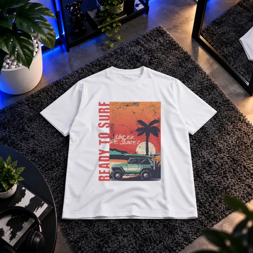 تیشرت ماشین طرح ردی تو سرف (Ready to Surf)