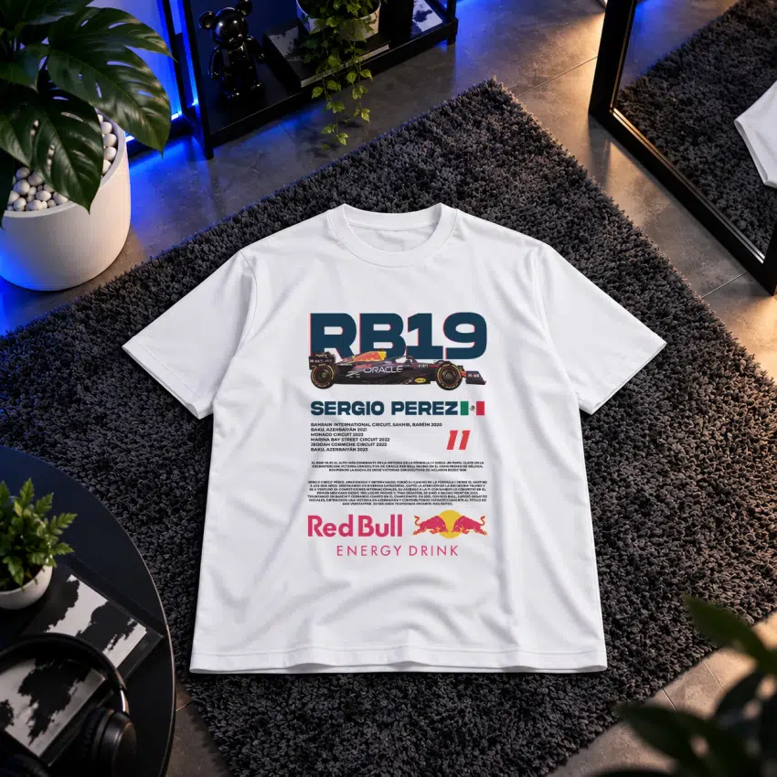 تیشرت رد بول طرح سرجیو پرز آر‌بی۱۹ (Red Bull RB19 Sergio Perez)