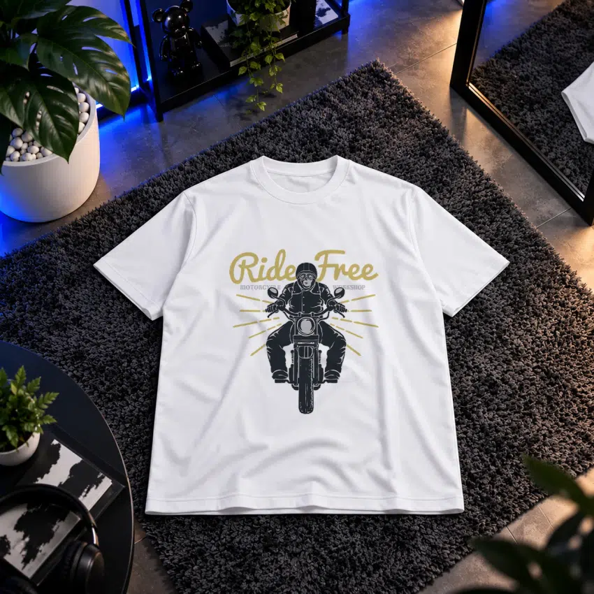 تیشرت موتورسیکلت طرح Ride Free
