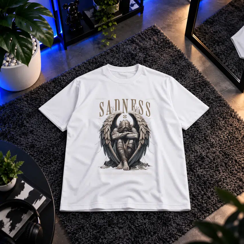 تیشرت فرشته طرح غمگین Sadness