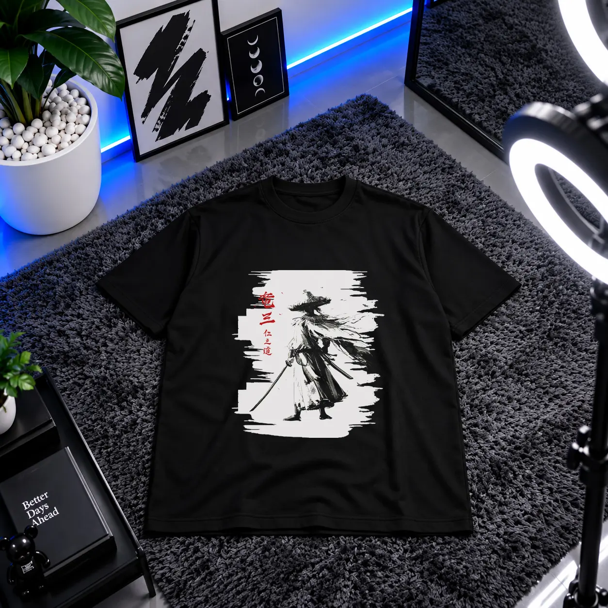 تیشرت سامورایی طرح جوهری مینیمال کد 27042