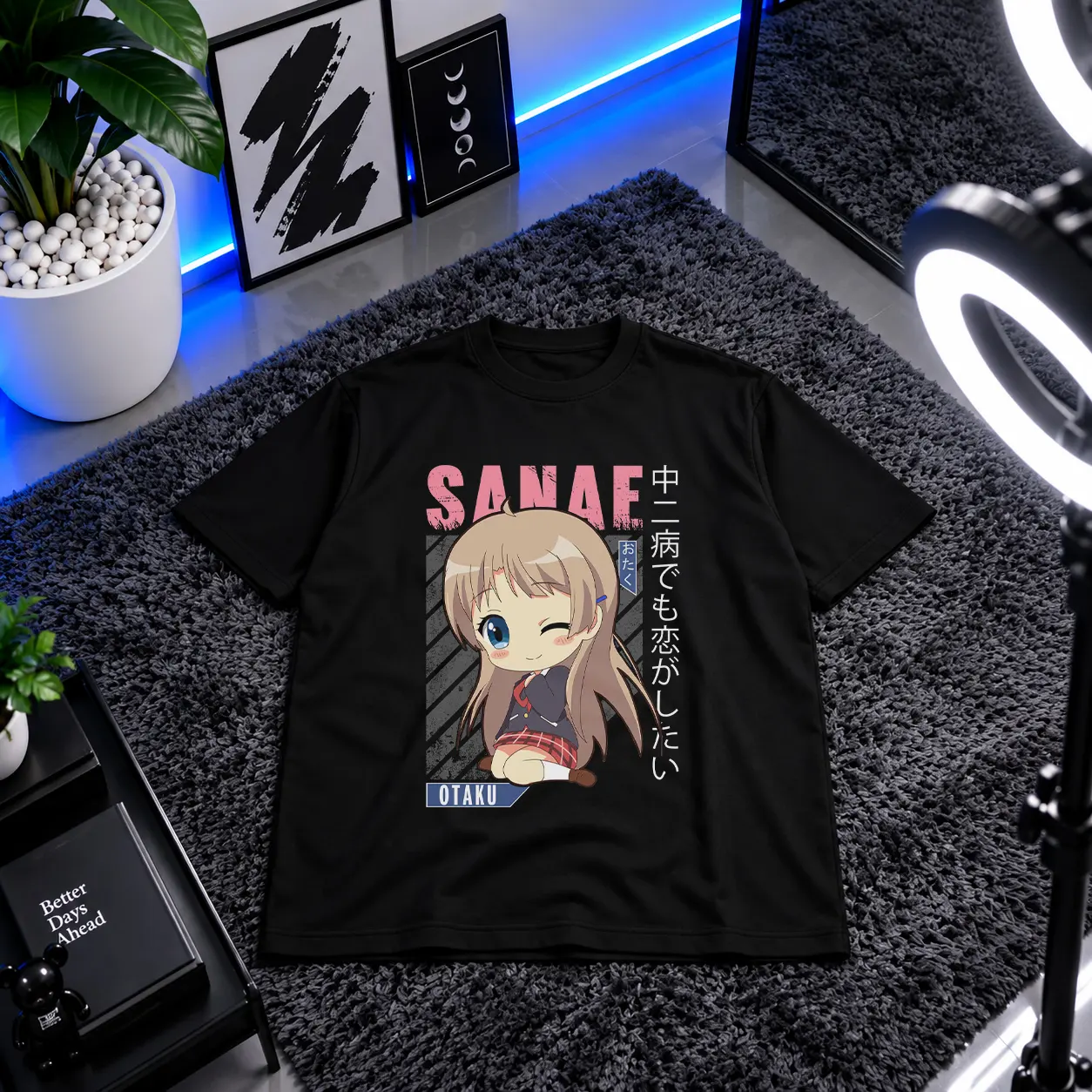 تیشرت انیمه دخترانه طرح Otaku Sanae کد 27080
