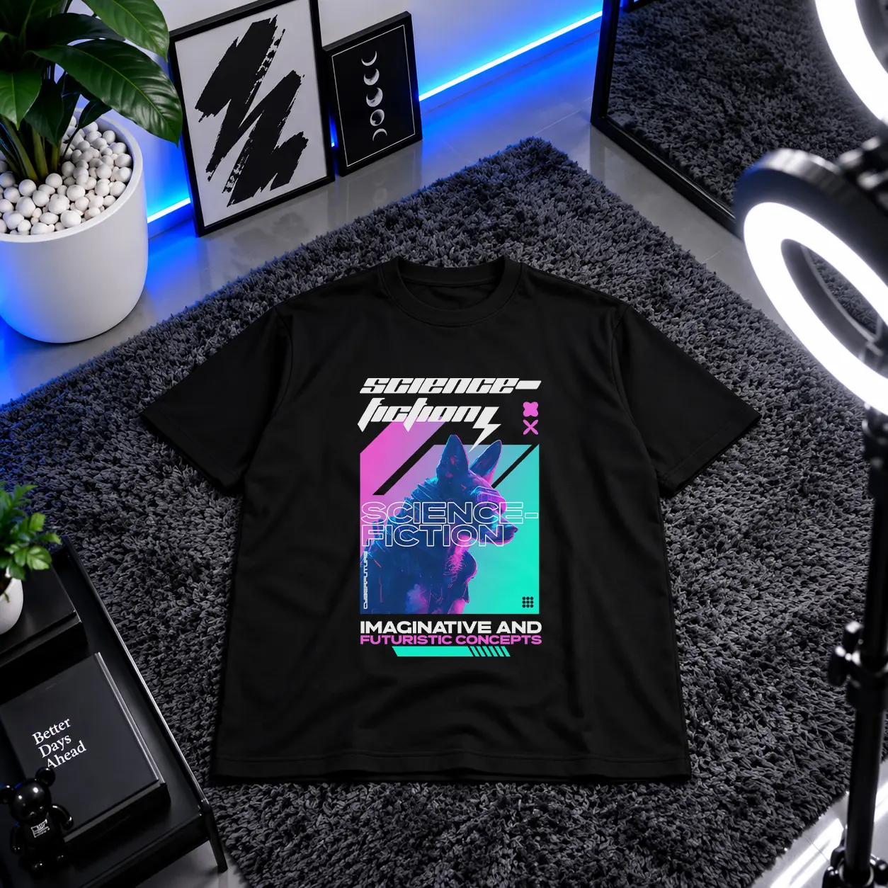 تیشرت طرح Science Fiction سگ سایبرپانک کد 27168