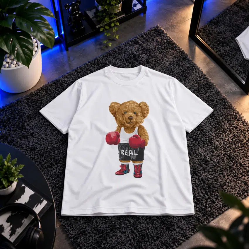تیشرت خرس عروسکی طرح بوکس Real Champ