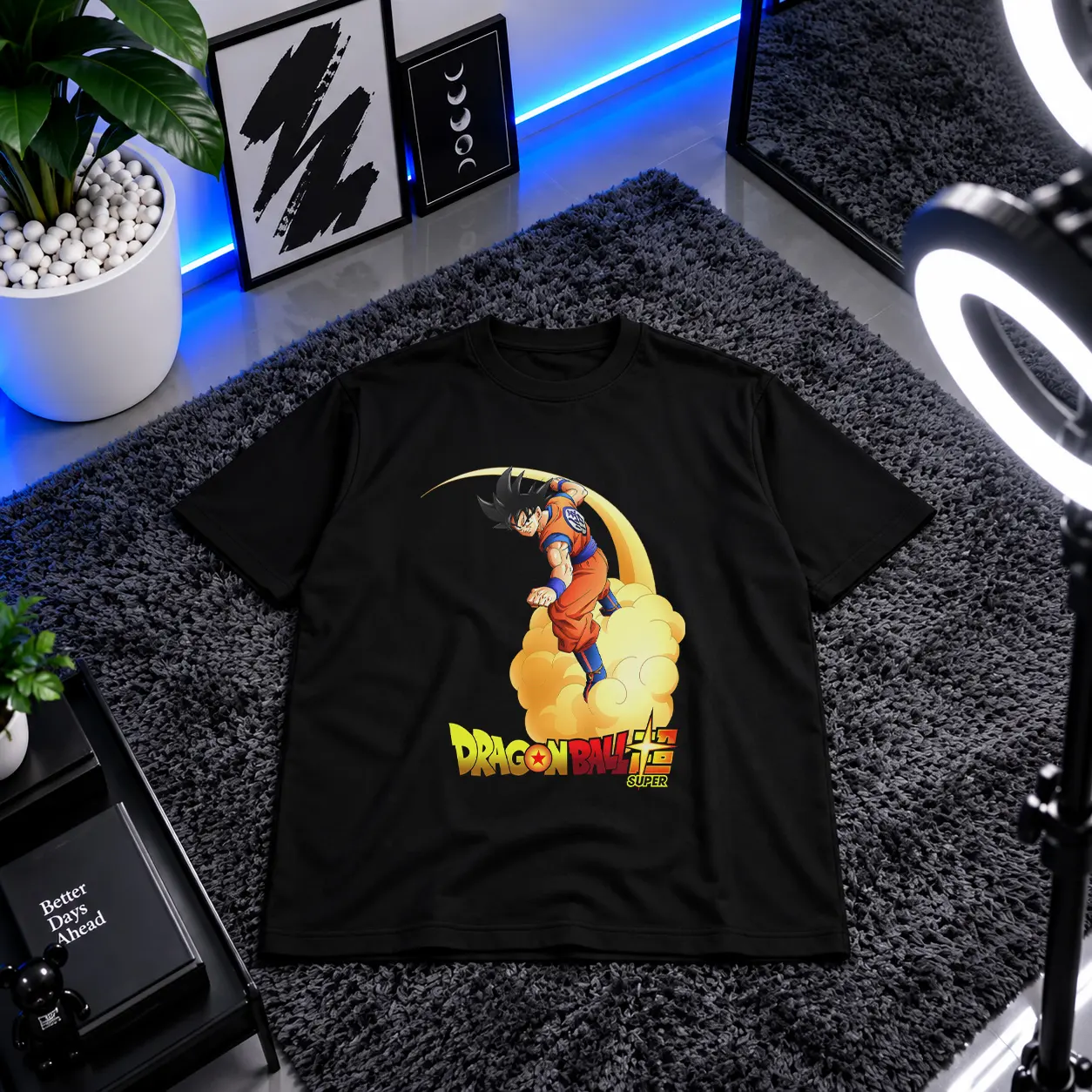 تیشرت انیمه دراگون بال طرح گوکو روی ابر کینتون (Goku) کد 2756