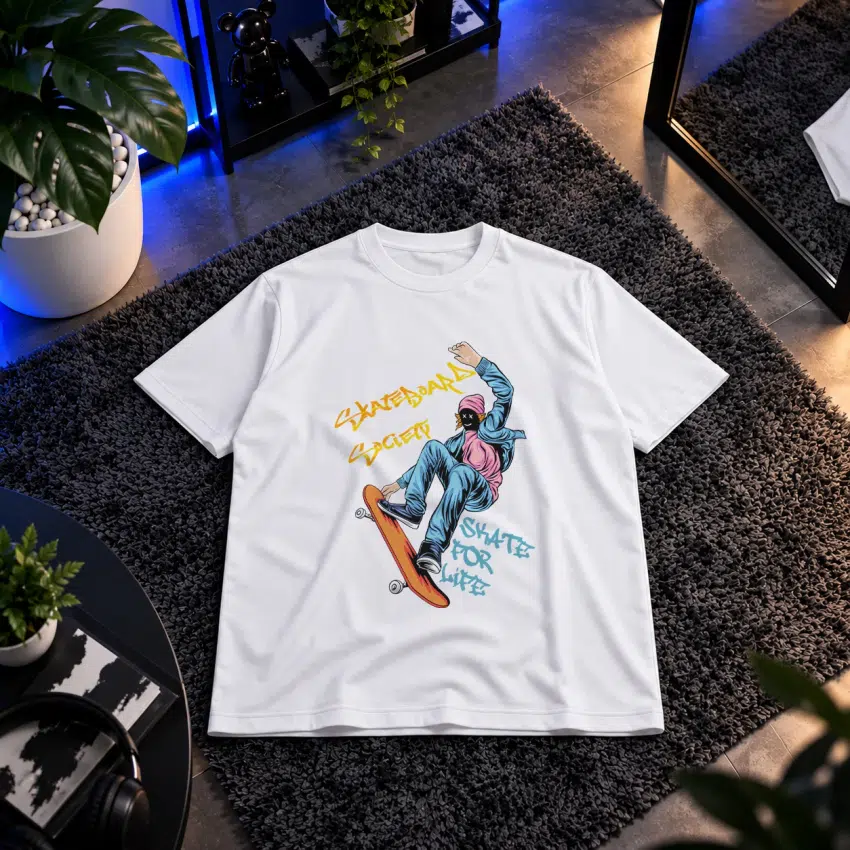 تیشرت اسکیت‌بورد طرح اسکیت فور لایف (Skate for Life)