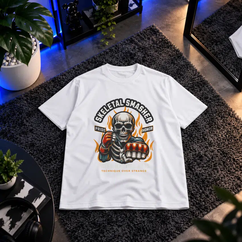 تیشرت اسکلت مشت‌زن طرح افتخار و شرف (Skeletal Smasher)