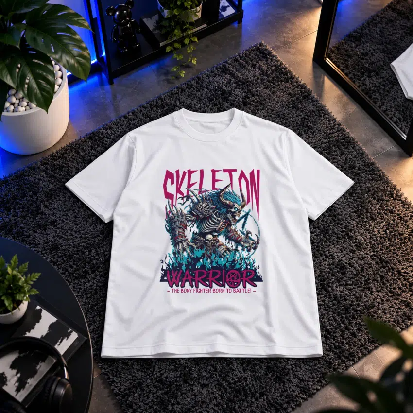 تیشرت اسکلت جنگجو طرح متولد نبرد (Skeleton Warrior) کد 27598