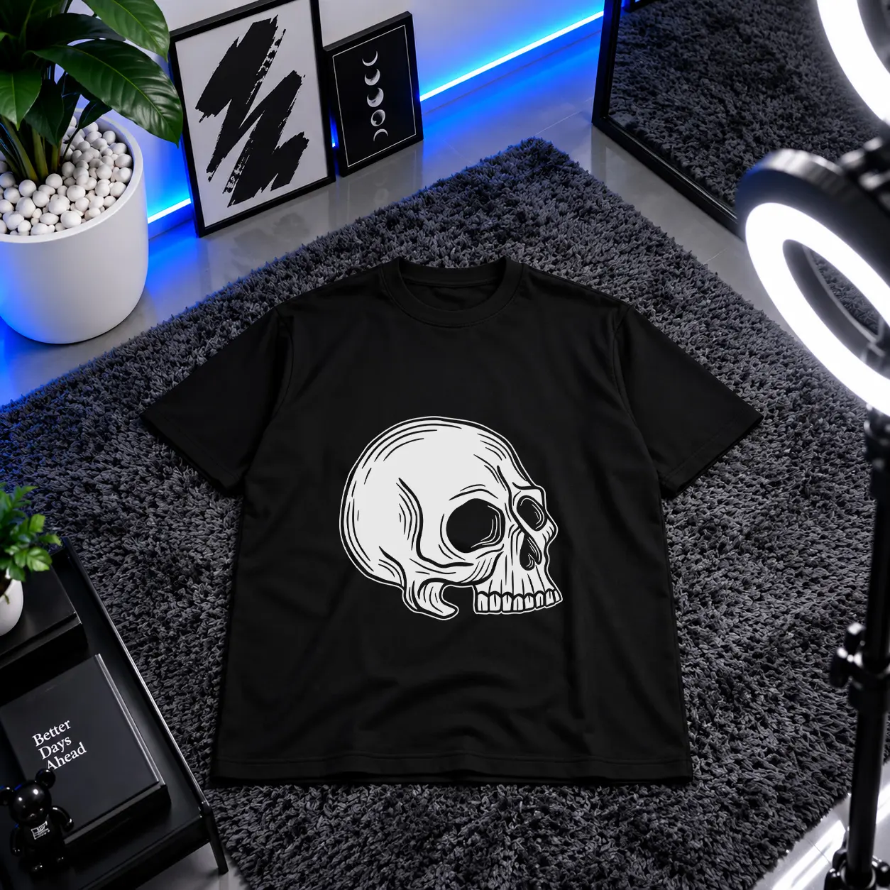 تیشرت جمجمه طرح Speak No Evil با بندانا کد 27620