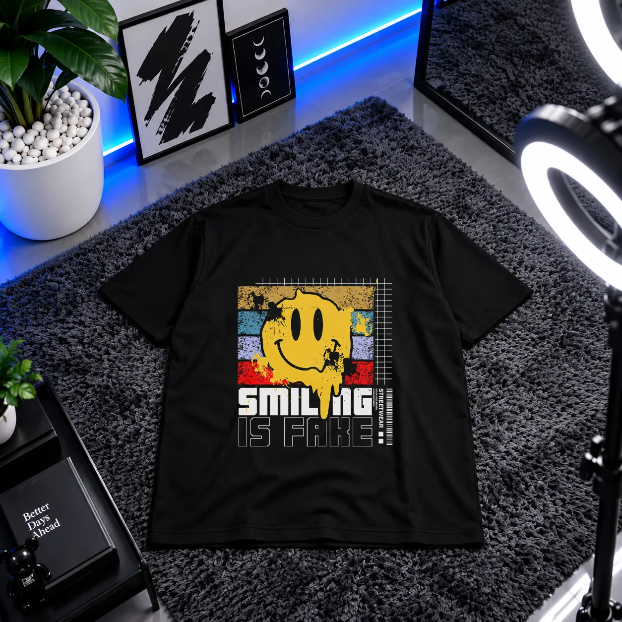 تیشرت طرح Smiling Is Fake کد 27917