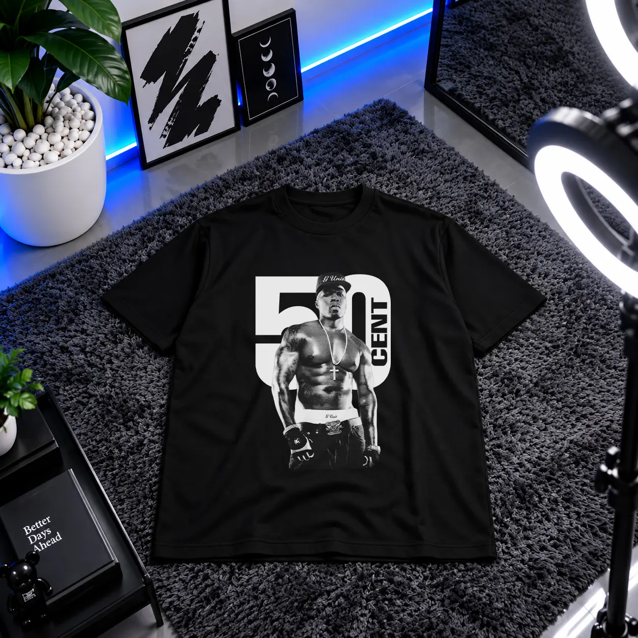 تیشرت 50 سنت طرح پرتره (50 Cent) کد 28231